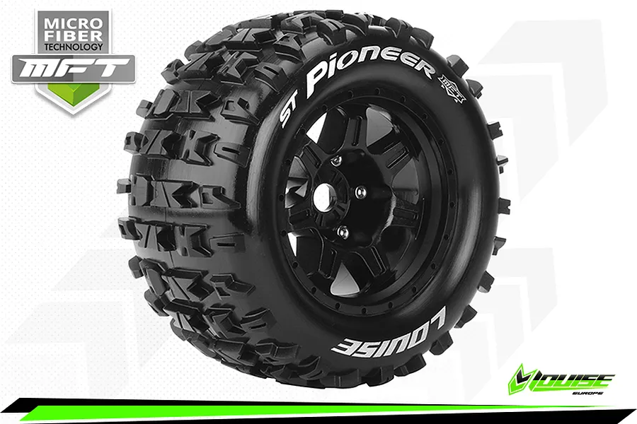 Louise 3.8&amp;quot; ST-Pioneer MFT Tyres on (0 Offset) Black Rims - Glued Wheels 2Pcs image 43877