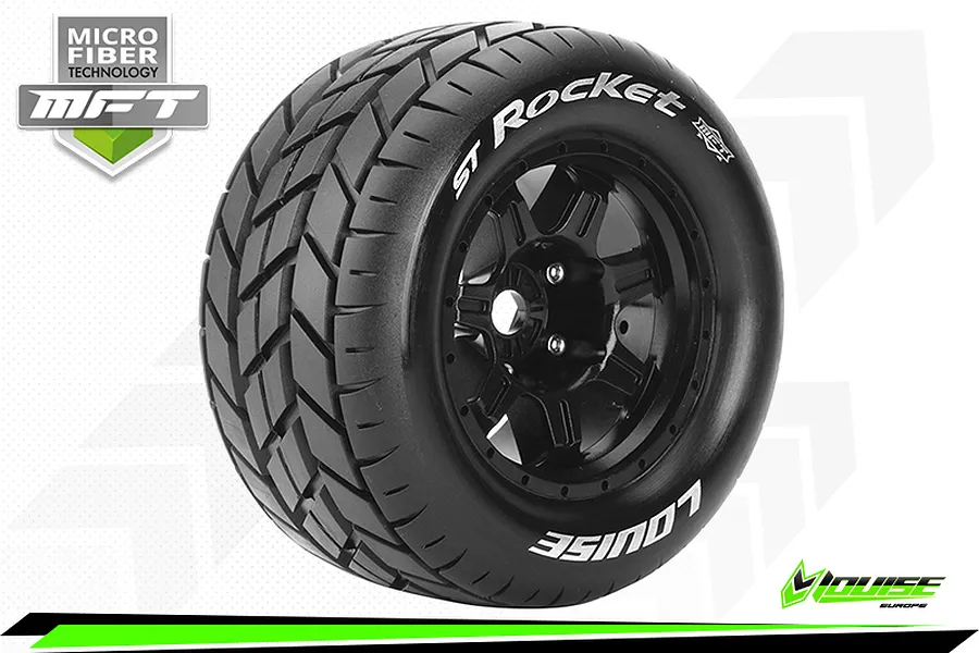 Louise 3.8&amp;quot; ST-Rocket MFT Tyres on (0 Offset) Black Rims - Glued Wheels 2Pcs image 43881