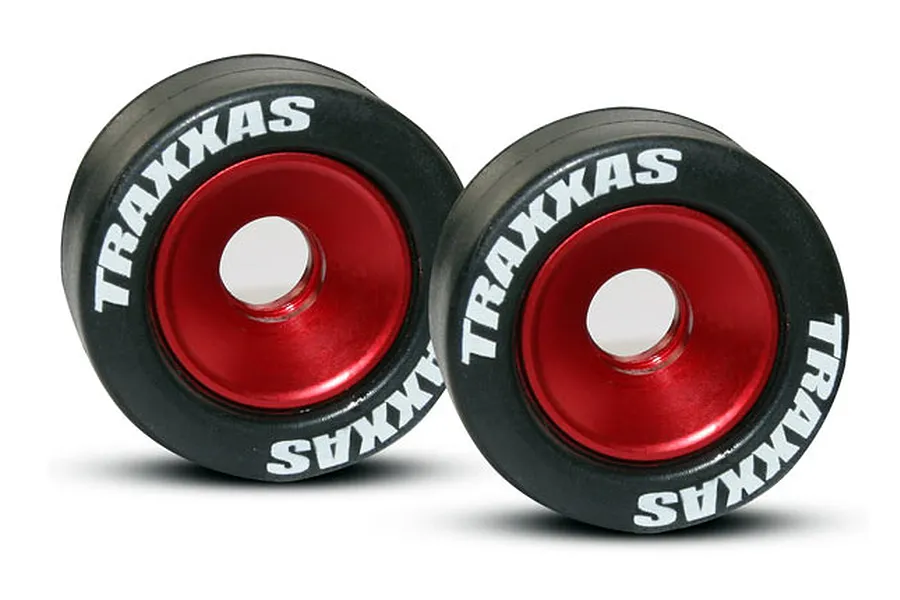 Traxxas Red Aluminium Wheelie Bar Wheels w/ Bearings &amp;amp; Axles image 4401