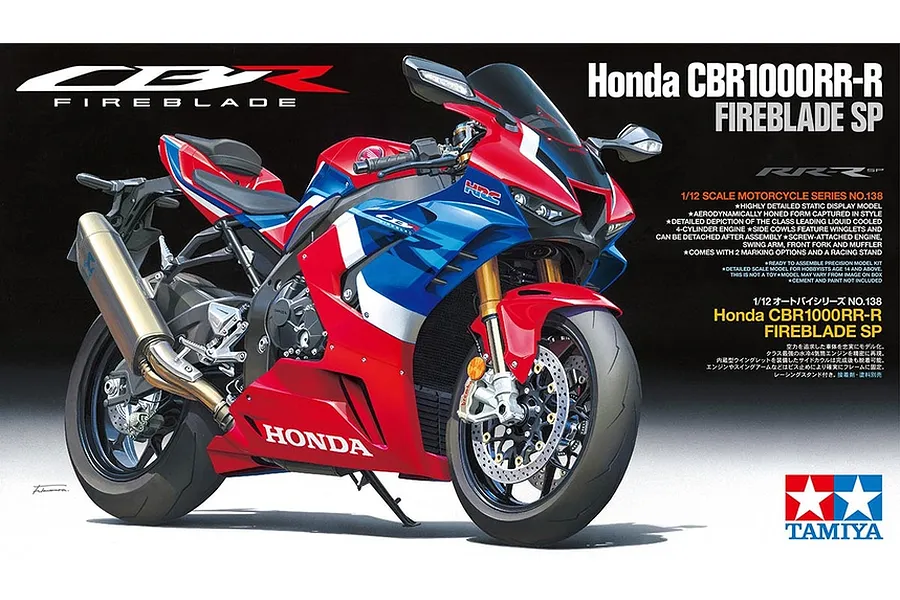 Tamiya 1/12 Honda CBR1000RR-R Fireblade SP Motorcycle Plastic Model Kit image 44010