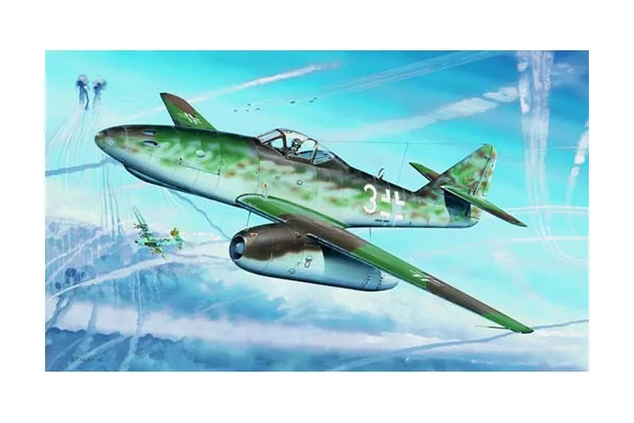 Trumpeter 1/32 Messerschmitt Me 262 A-1a w/ R4M Rockets Fighter Jet Scaled Plastic Model Kit image 44063