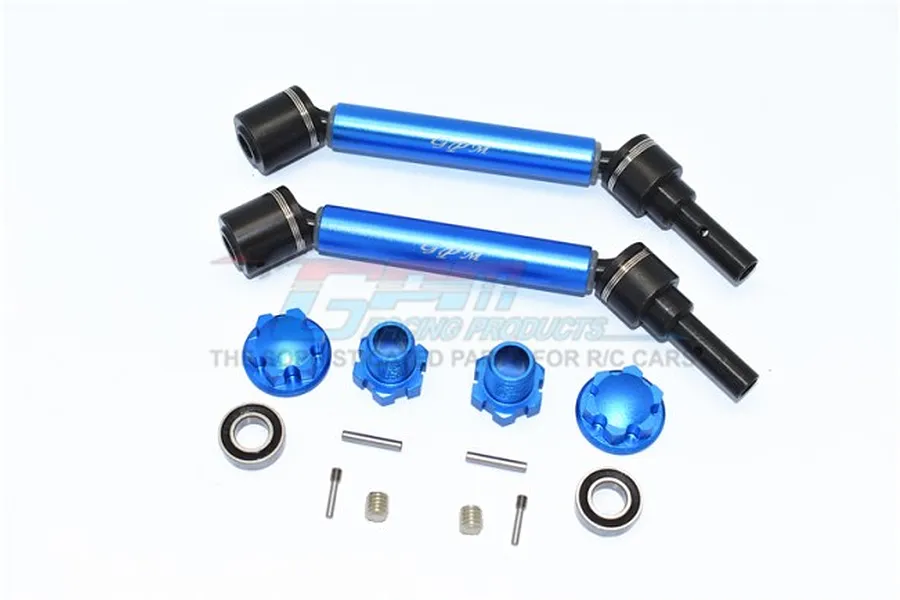 GPM Blue Aluminium &amp;amp; Harden Steel Maxx 4S Front or Rear Universal Drive Shafts 2Pcs w/ 17mm Wheel Hexes, Wheel Nuts &amp;amp; Hardware image 44170