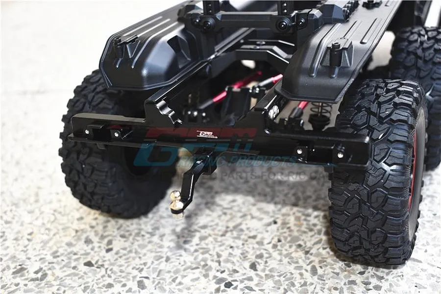 GPM Black Aluminium TRX-4 &amp;amp; TRX-6 Mercedes Benz Rear Bumper w/ Drop Hitch image 44212