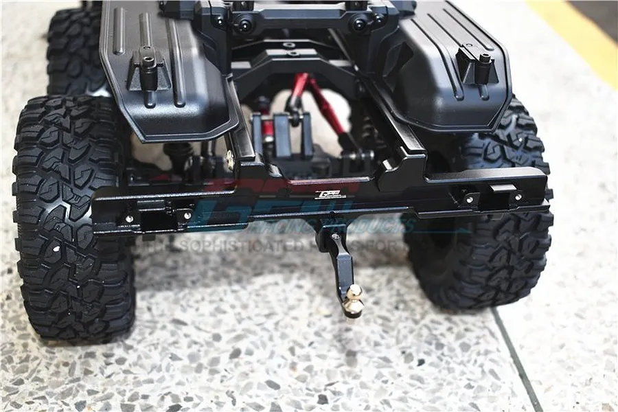 GPM Black Aluminium TRX-4 &amp;amp; TRX-6 Mercedes Benz Rear Bumper w/ Drop Hitch image 44213