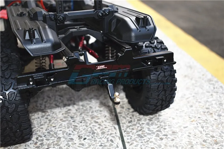 GPM Black Aluminium TRX-4 &amp;amp; TRX-6 Mercedes Benz Rear Bumper w/ Drop Hitch image 44214