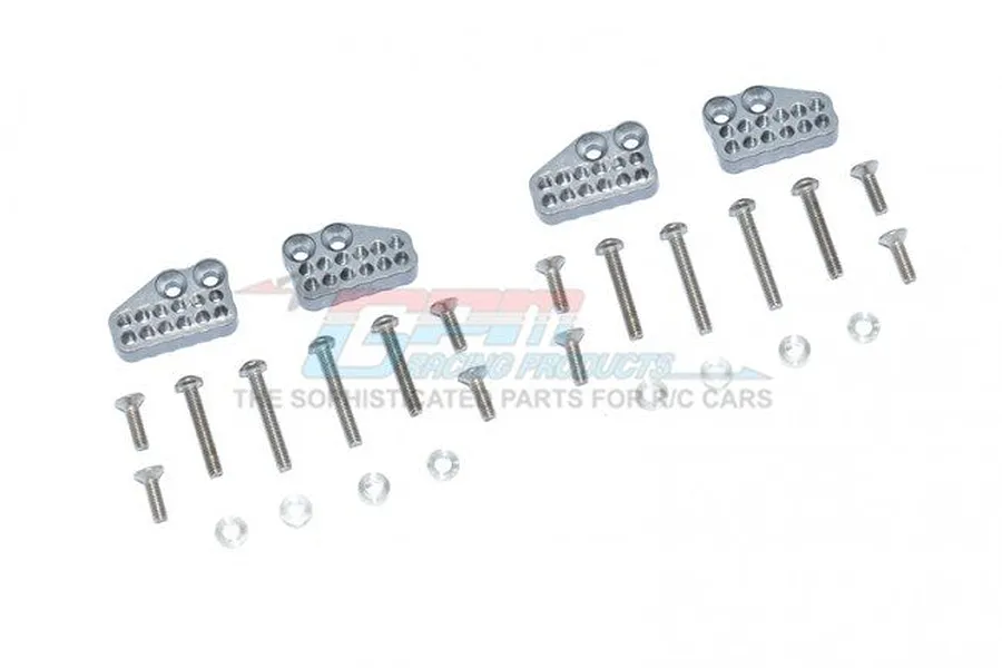 GPM Grey Silver Aluminium Axial Capra Front &amp;amp; Rear Adjustable Shock Towers 4Pcs w/ Hardware image 44226