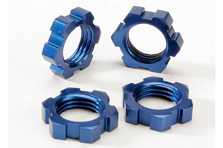 Traxxas Blue Aluminium 17mm Splined Wheel Nuts 4Pcs image 4431