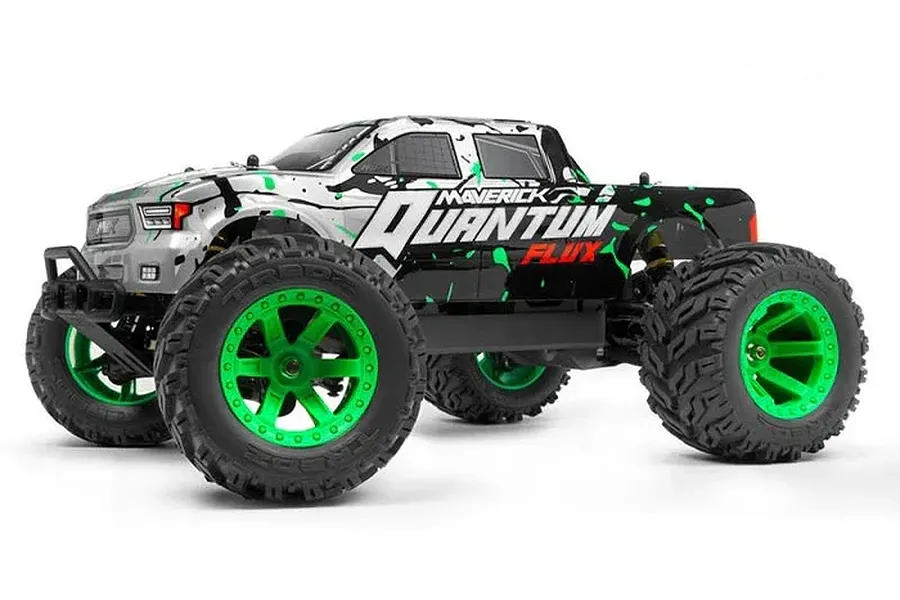Maverick Quantum MT Flux RC Truck Electric Brushless 4WD 1/10 Scale RTR - Silver/Green image 44434