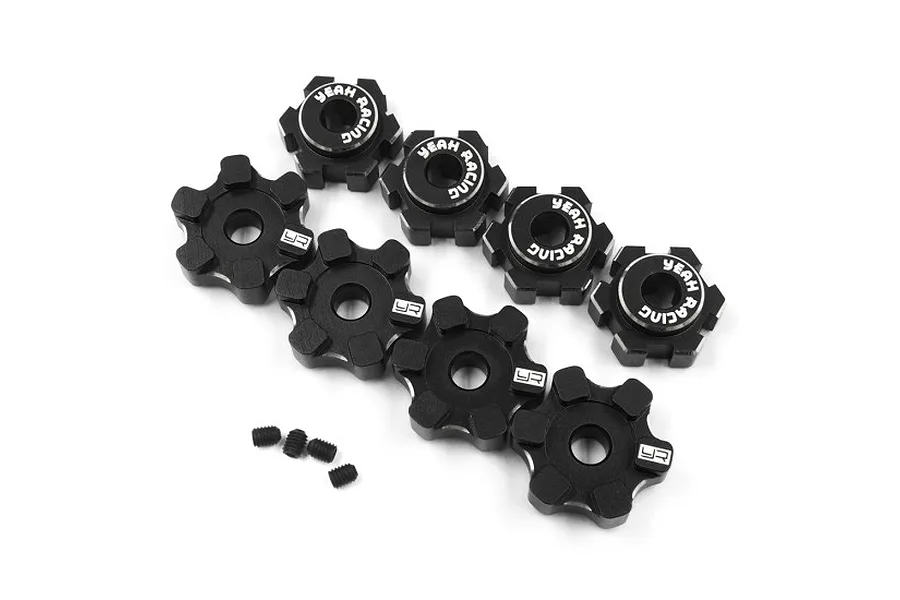 Yeah Racing Black 7075 Aluminium Maxx 4S 17mm Wheel Hex Set image 44493