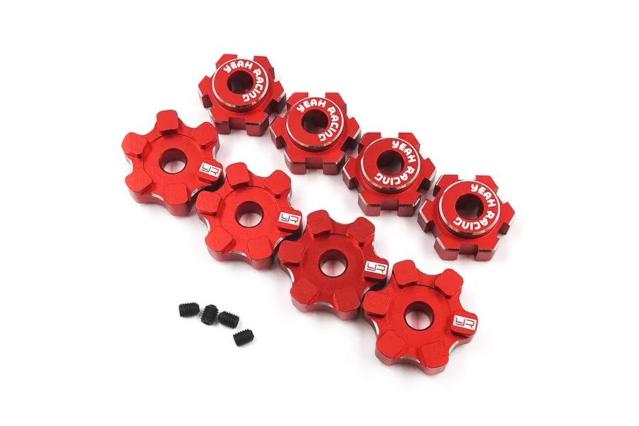 Yeah Racing Red 7075 Aluminium Maxx 4S 17mm Wheel Hex Set image 44496