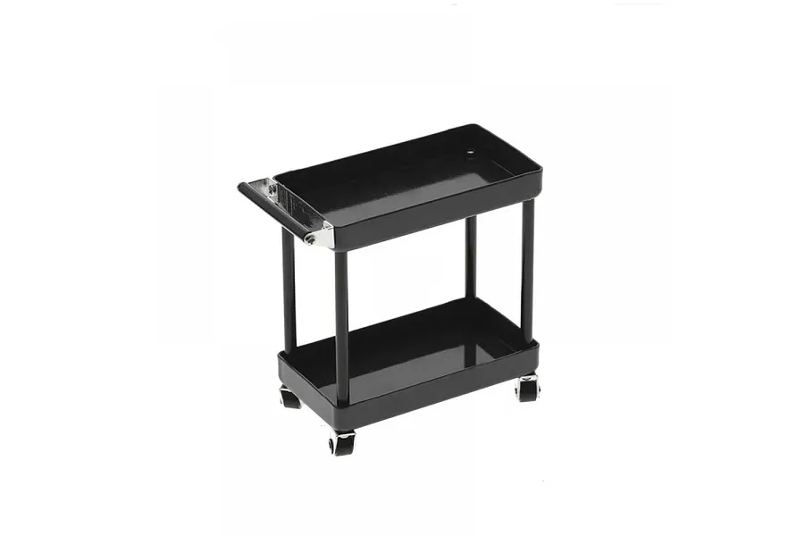 Yeah Racing Black 1/10 Metal 2 Tiered Rolling Workshop Cart Kit image 44660