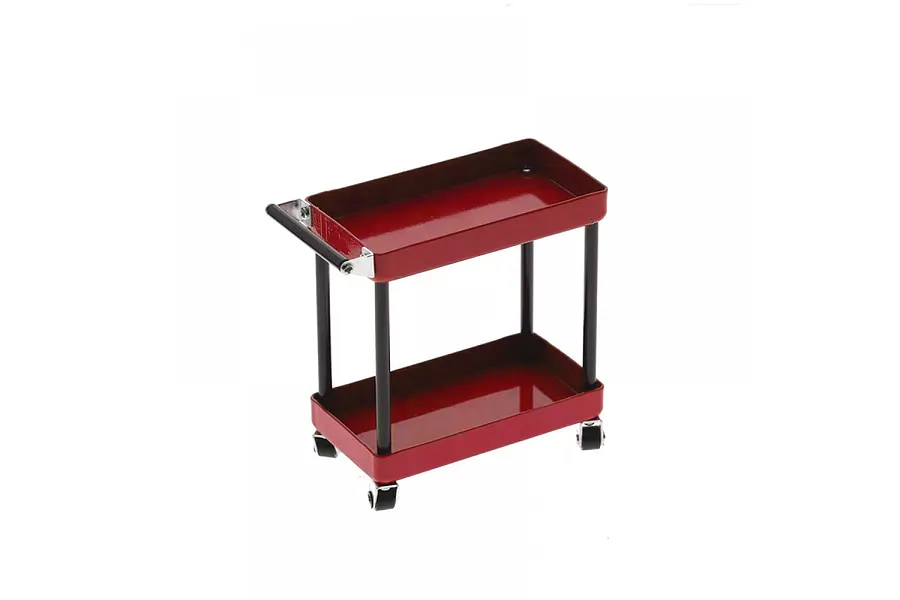 Yeah Racing Red 1/10 Metal 2 Tiered Rolling Workshop Cart Kit image 44668