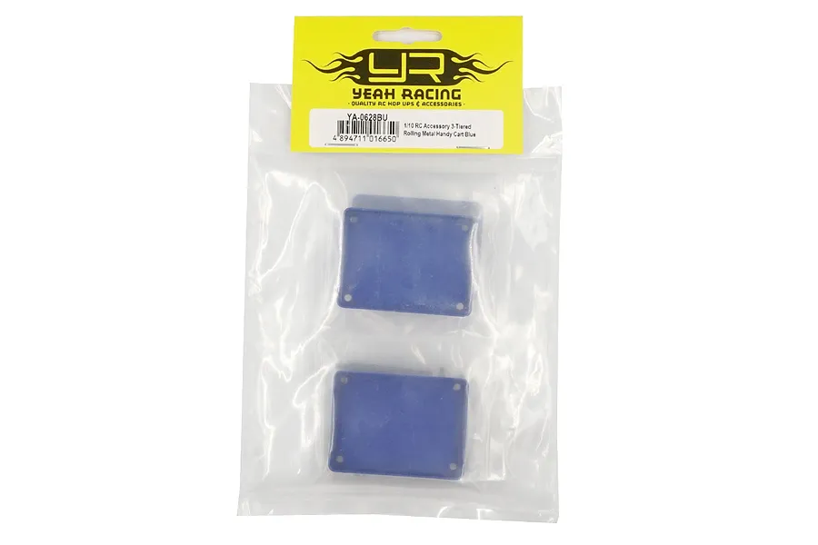 Yeah Racing Blue 1/10 Metal 3 Tiered Rolling Workshop Cart Kit image 44675