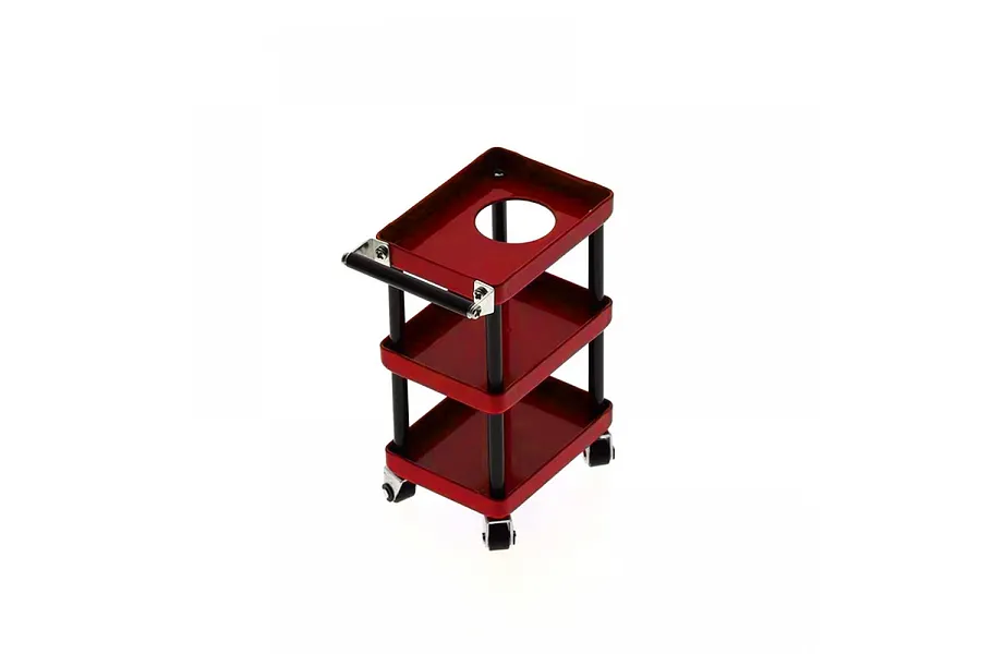 Yeah Racing Red 1/10 Metal 3 Tiered Rolling Workshop Cart Kit image 44676