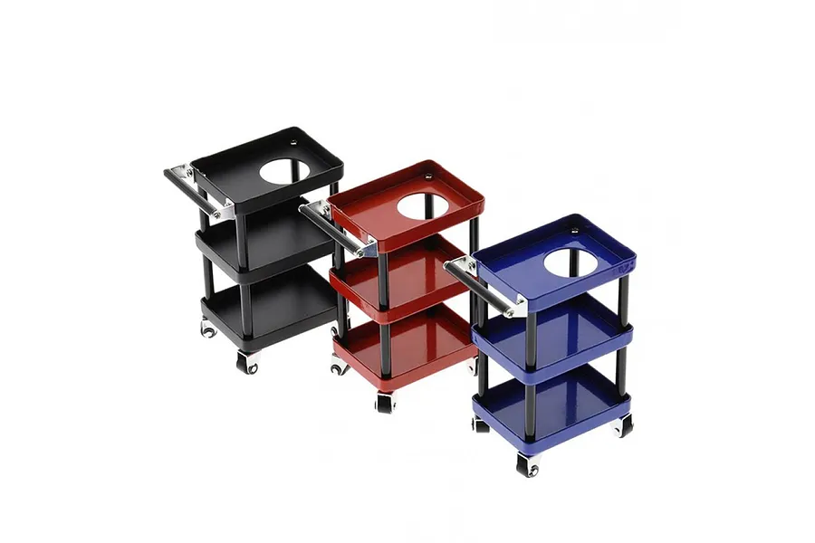 Yeah Racing Red 1/10 Metal 3 Tiered Rolling Workshop Cart Kit image 44678