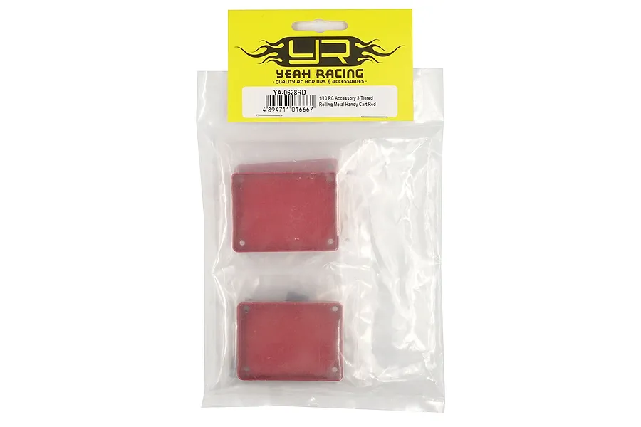 Yeah Racing Red 1/10 Metal 3 Tiered Rolling Workshop Cart Kit image 44679