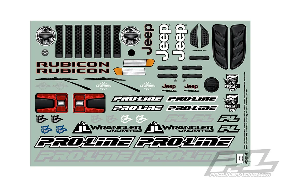Pro-Line 1/10 Jeep Wrangler JL Unlimited Rubicon Unpainted Body Shell image 44702