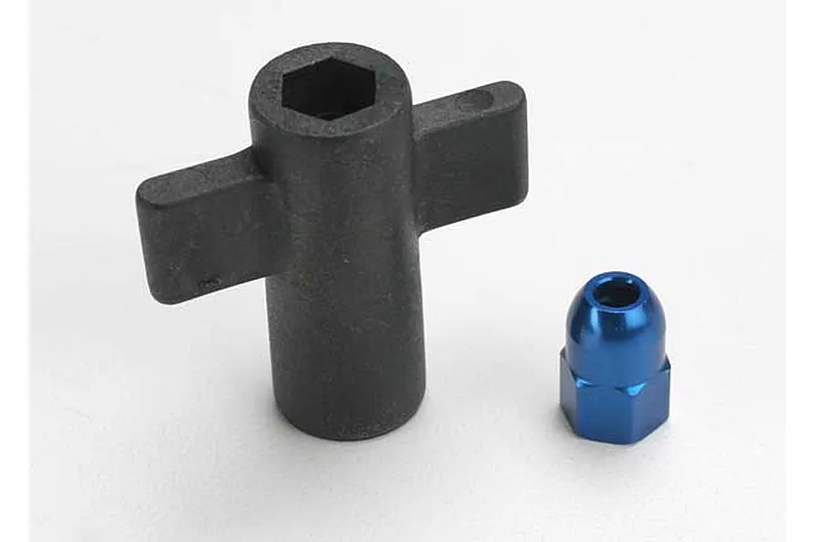 Traxxas Blue Aluminium Antenna Crimp Nut w/ 8mm Hex Wrench image 4478