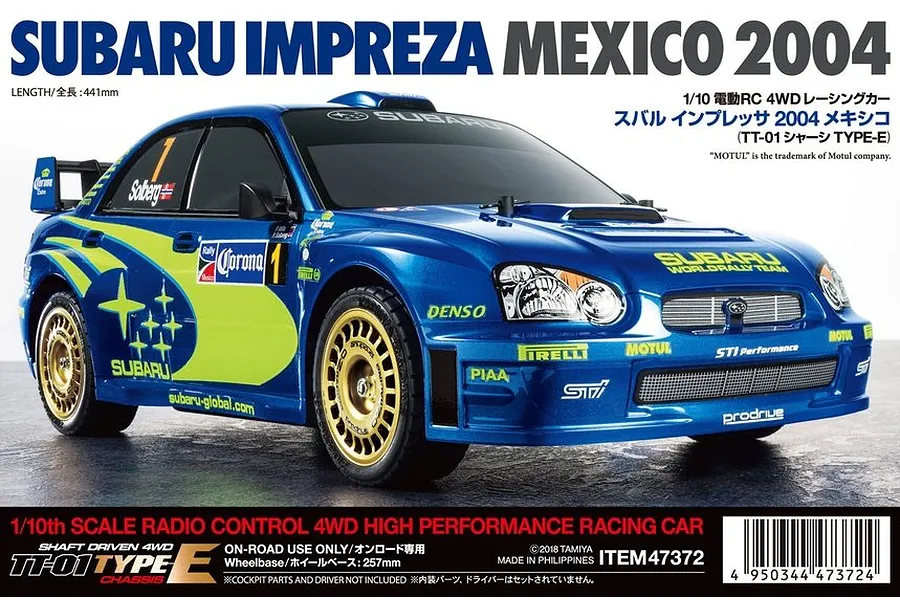 Tamiya TT-01E 2004 Subaru Impreza Mexico RC Touring Car Electric 4WD 1/10 Scale Kit image 44903