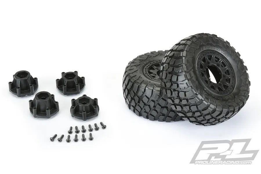 Pro-Line 2.2/3.0&amp;quot; BFGoodrich Baja T/A SC M2 (Medium) Tyres on Black Raid Rims - Glued Wheels 2Pcs image 44937