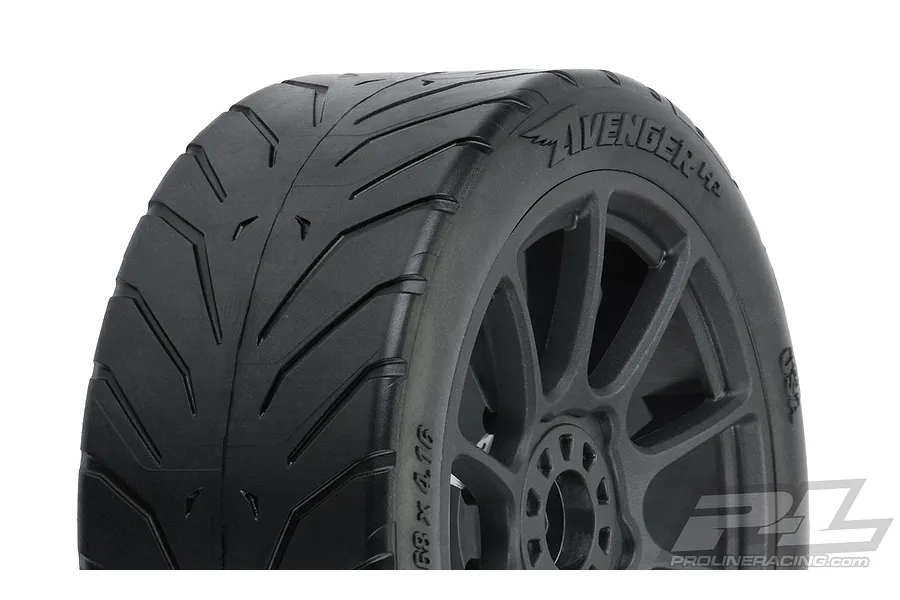 Pro-Line 3.3&amp;quot; Avenger HP S3 (Soft) Street Belted Tyres on Black Mach 10 Rims - Glued Buggy Wheels 2Pcs image 44968