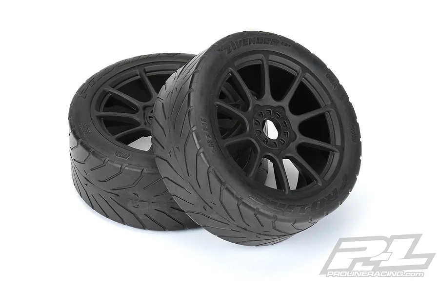 Pro-Line 3.3&amp;quot; Avenger HP S3 (Soft) Street Belted Tyres on Black Mach 10 Rims - Glued Buggy Wheels 2Pcs image 44970