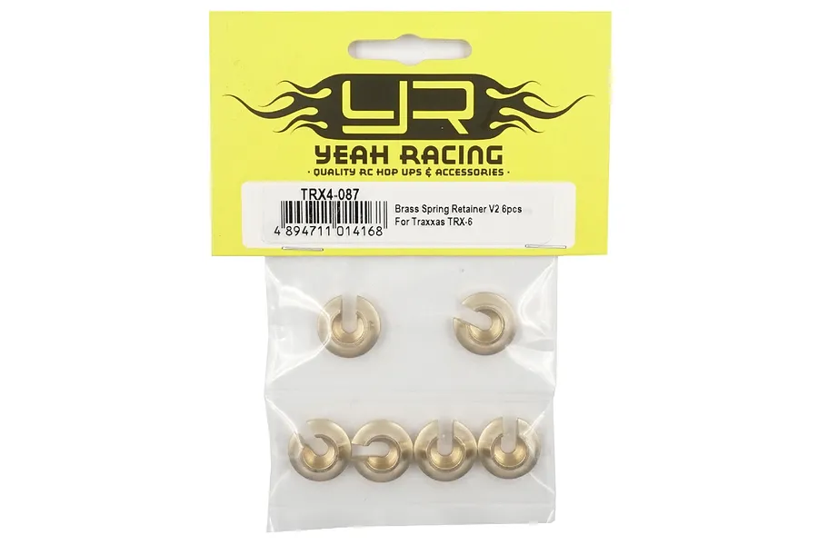 Yeah Racing TRX-6 High Mass Brass V2 Spring Retainer Set 6Pcs image 45004