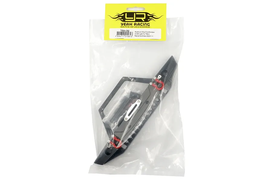 Yeah Racing Black Aluminium TRX-4 &amp;amp; SCX10 II Front Bumper w/ LED Lights image 45009