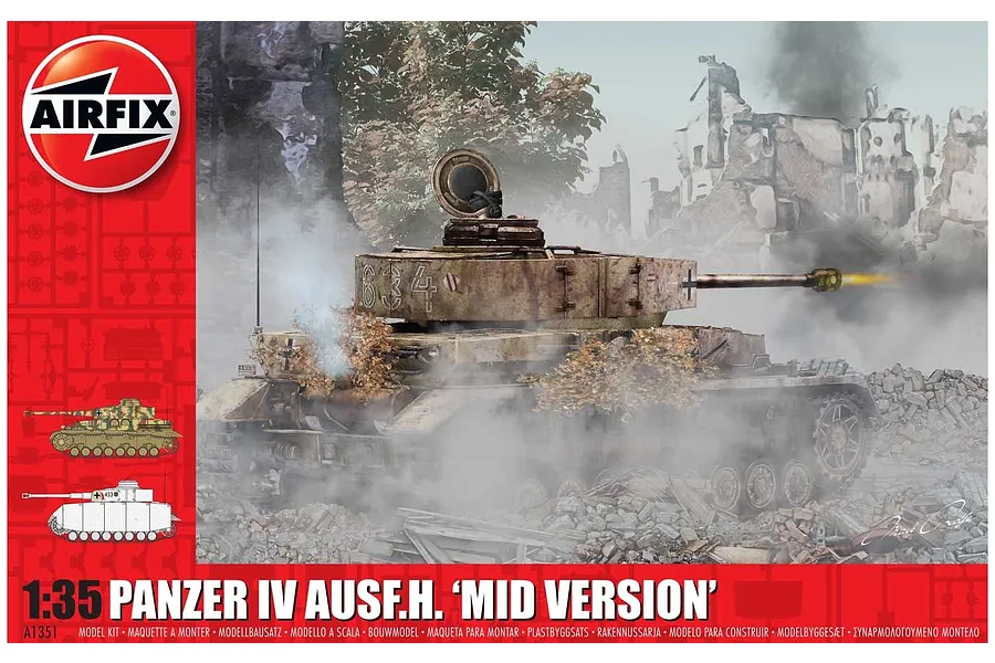 Airfix 1/35 Panzer IV Ausf.H (Mid Version) Tank Scaled Plastic Model Kit image 45267