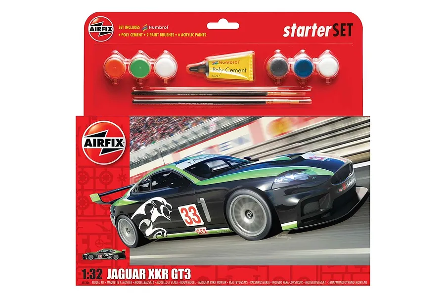 Airfix 1/32 Jaguar XKR GT3 &amp;#039;Fantasy Scheme&amp;#039; Racecar Scaled Plastic Model Kit image 45315