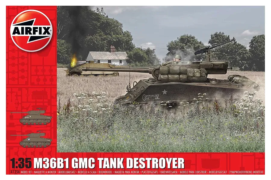 Airfix 1/35 M36B1 GMC (U.S. Army) Tank Scaled Plastic Model Kit image 45341
