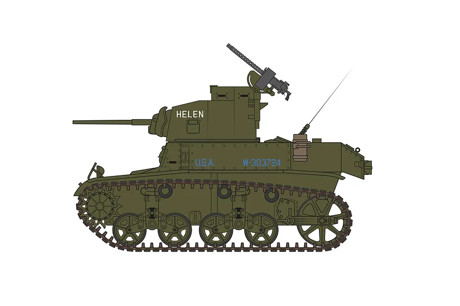 Airfix 1/35 M3 Stuart &amp;#039;Honey&amp;#039; (British Version) Tank Scaled Plastic Model Kit image 45351