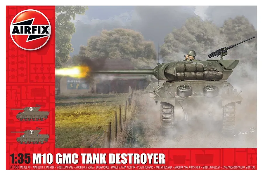 Airfix 1/35 M10 GMC (U.S. Army) Tank Scaled Plastic Model Kit image 45360