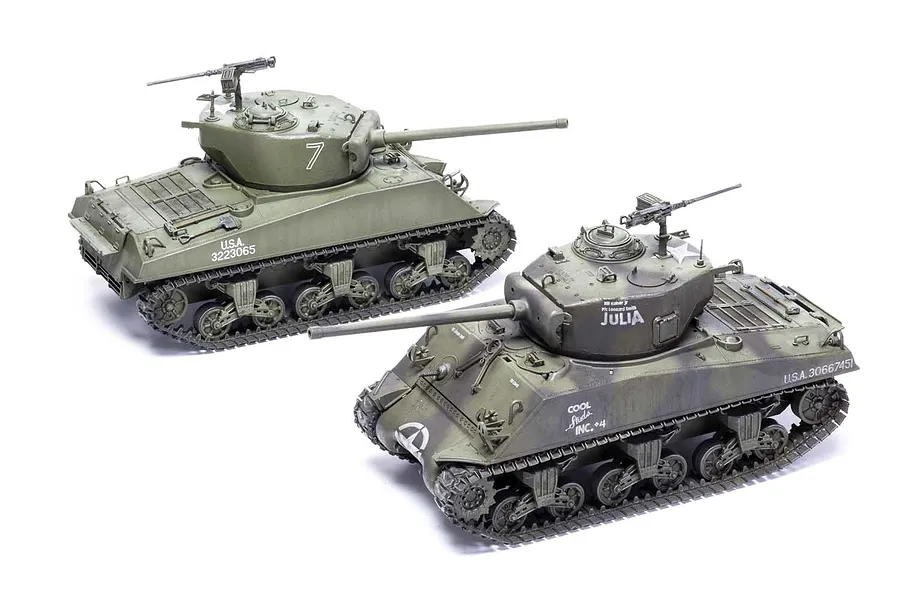 Airfix 1/35 M4A3(76)W &amp;#039;Battle Of The Bulge&amp;#039; Tank Scaled Plastic Model Kit image 45398