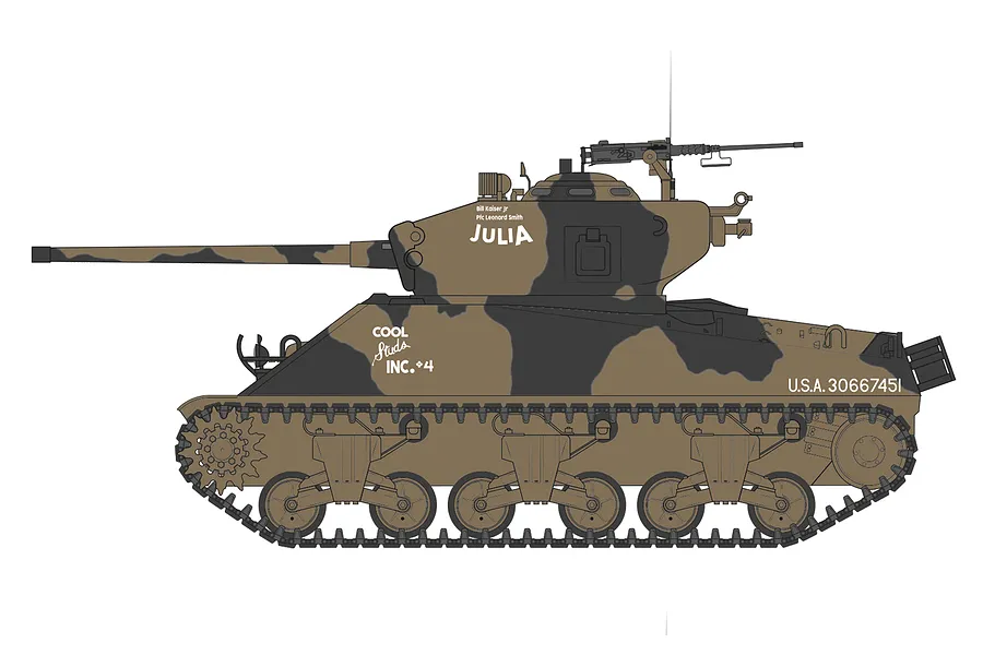 Airfix 1/35 M4A3(76)W &amp;#039;Battle Of The Bulge&amp;#039; Tank Scaled Plastic Model Kit image 45401