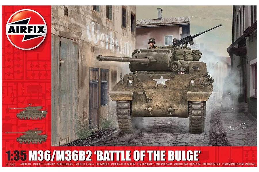 Airfix 1/35 M36/M36B2 &amp;#039;Battle Of The Bulge&amp;#039; Tank Scaled Plastic Model Kit image 45402