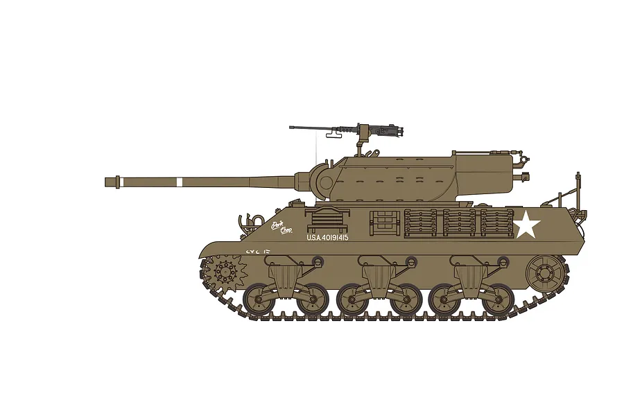Airfix 1/35 M36/M36B2 &amp;#039;Battle Of The Bulge&amp;#039; Tank Scaled Plastic Model Kit image 45404