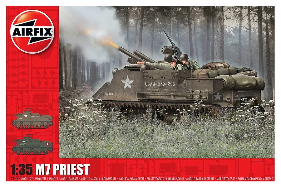 Airfix 1/35 M7 Priest Tank Scaled Plastic Model Kit image 45407