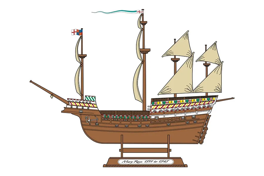 Airfix 1/400 Mary Rose Ship Scaled Plastic Model Kit Small Starter Set image 45429