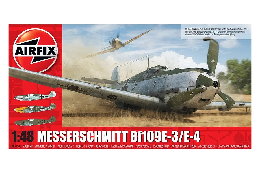 Airfix 1/48 Messerschmitt BF109 E-3/E-4 Fighter Scaled Plastic Model Kit image 45453