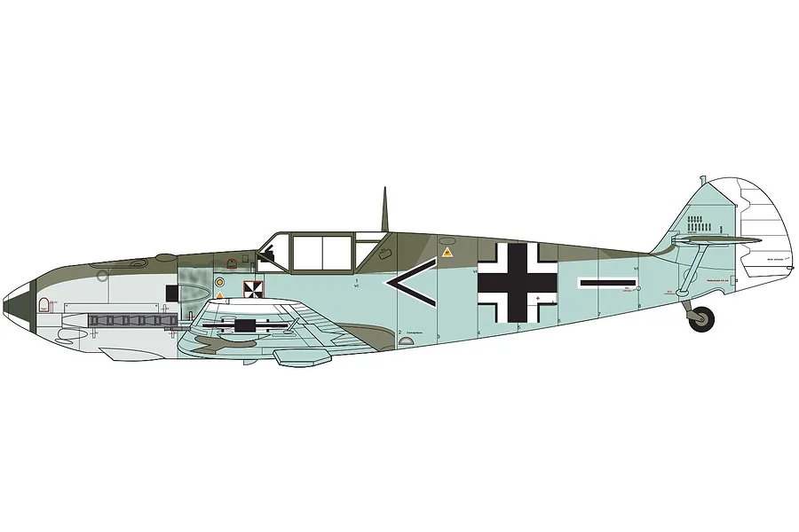 Airfix 1/48 Messerschmitt BF109 E-3/E-4 Fighter Scaled Plastic Model Kit image 45457