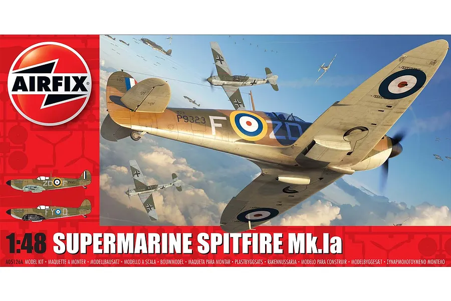 Airfix 1/48 Supermarine Spitfire Mk.1A Fighter Scaled Plastic Model Kit image 45473