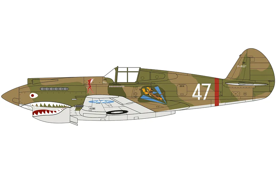 Airfix 1/48 Curtiss P-40B Fighter Scaled Plastic Model Kit image 45510