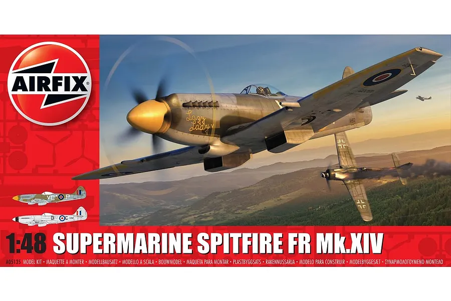 Airfix 1/48 Supermarine Spitfire Mk.XIV Fighter Scaled Plastic Model Kit image 45523