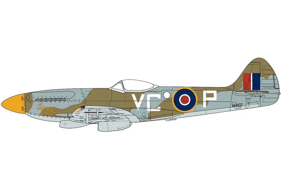 Airfix 1/48 Supermarine Spitfire Mk.XIV Fighter Scaled Plastic Model Kit image 45526