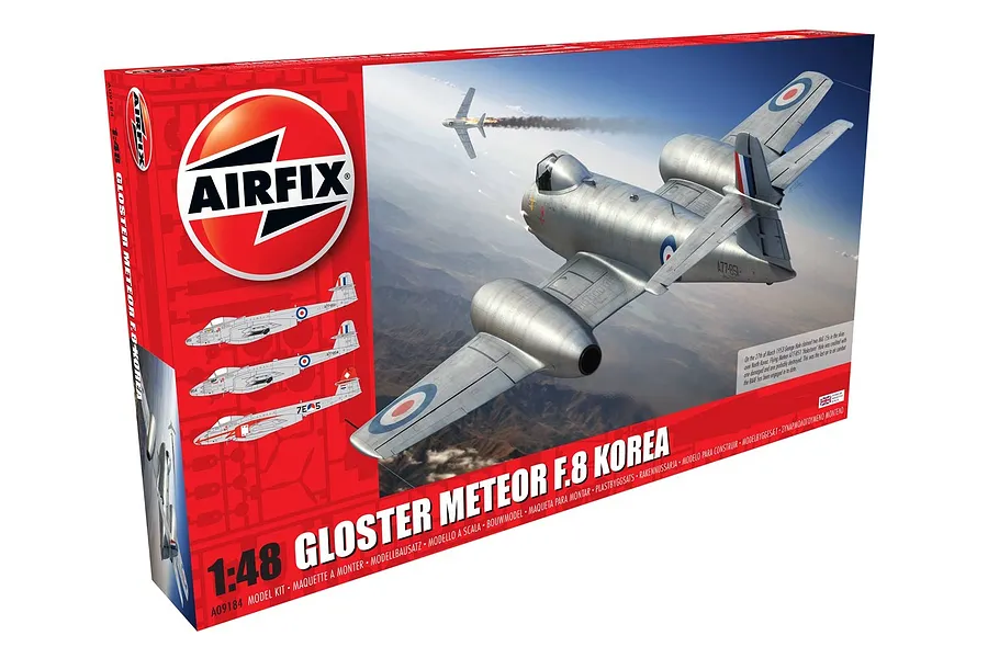 Airfix 1/48 Korean War Gloster Meteor F.8 Fighter Scaled Plastic Model Kit image 45621