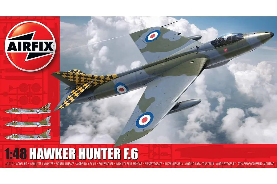 Airfix 1/48 Hawker Hunter F.6 Fighter Scaled Plastic Model Kit image 45638