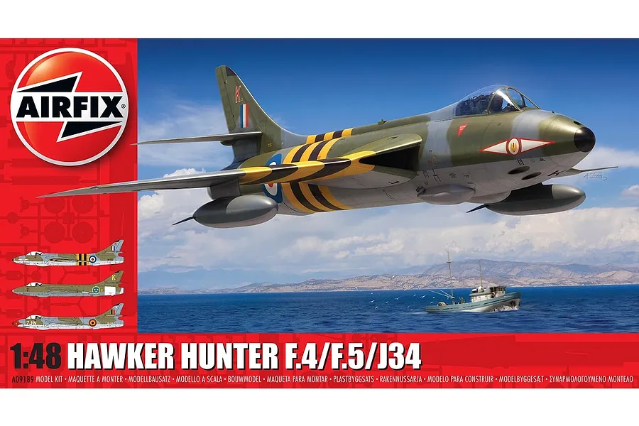 Airfix 1/48 Hawker Hunter F.4 Fighter Scaled Plastic Model Kit image 45705