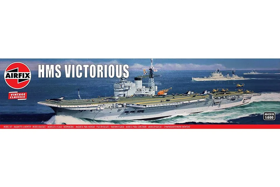 Airfix 1/600 HMS Victorious Aircraft Carrier Scaled Plastic Model Kit image 45755