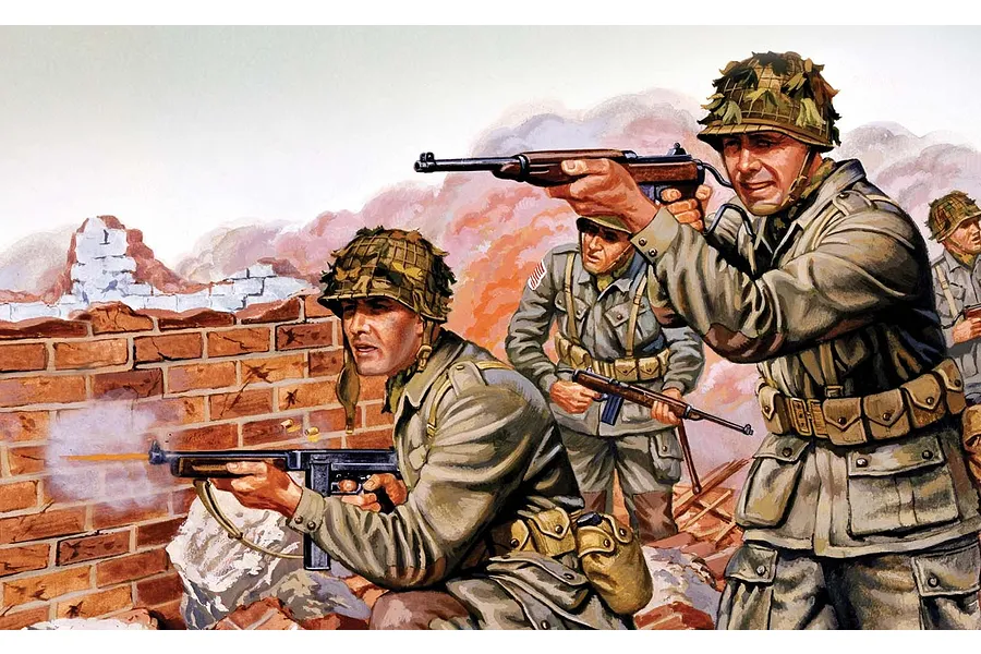 Airfix 1/76 WWII U.S. Army Paratroops Infantry Scaled Plastic Model Kit image 45803